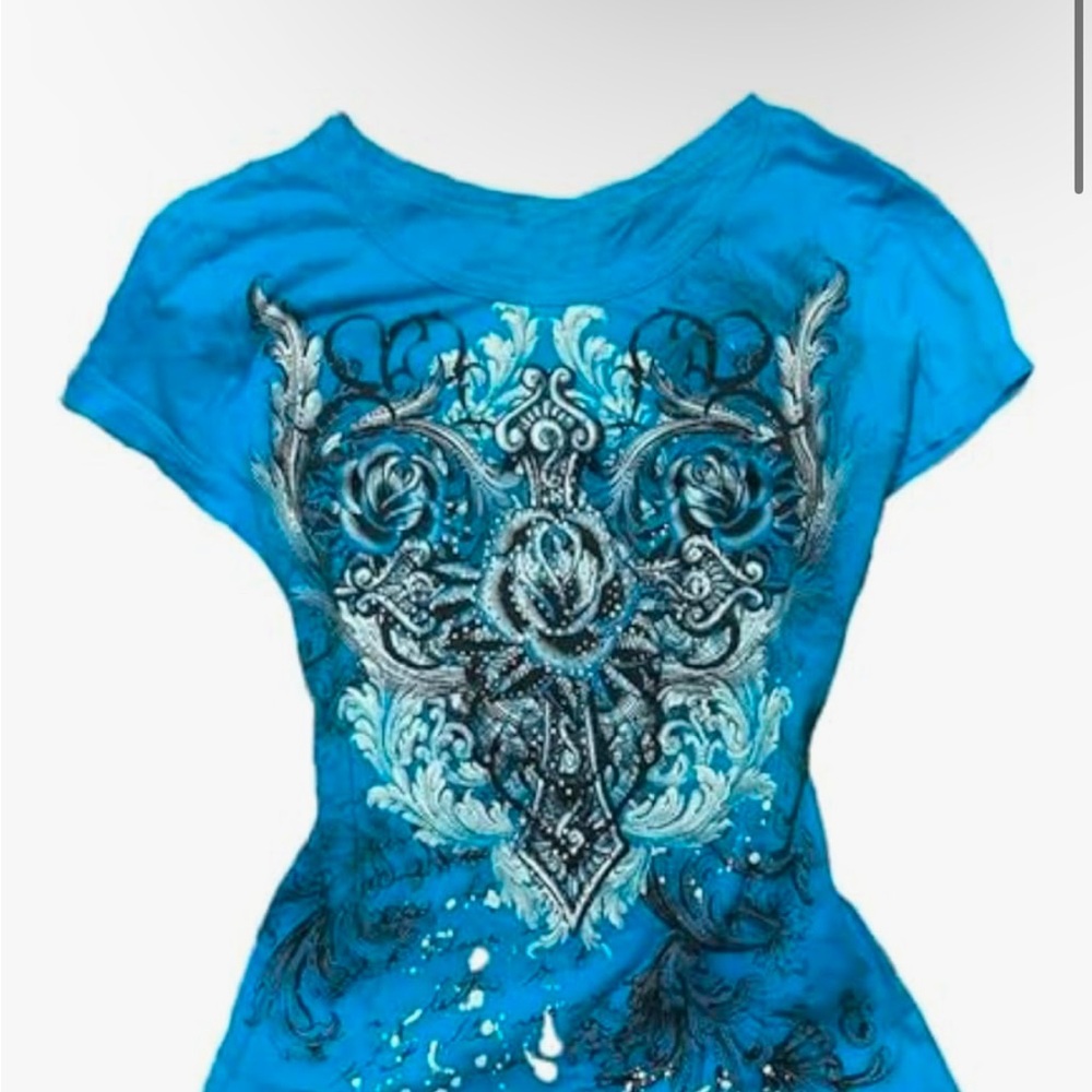 Intricate Blue Women's Short Sleeve Top